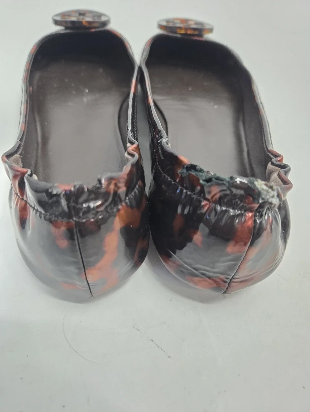 Tory Burch Tortoiseshell Ballet Flats Brown‎ Black Size 8